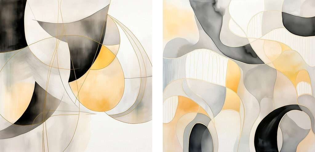 Formas em aguarela — design completo