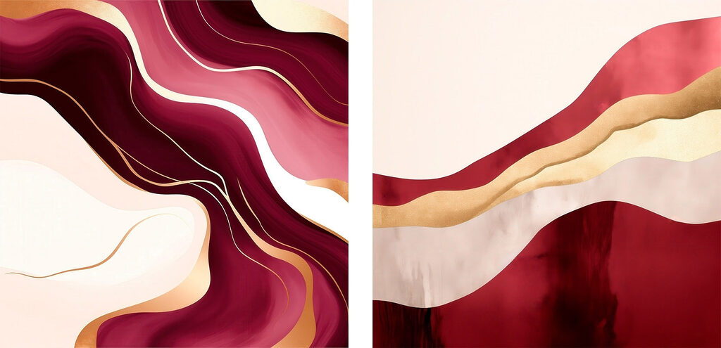 Correntes em carmim — design completo