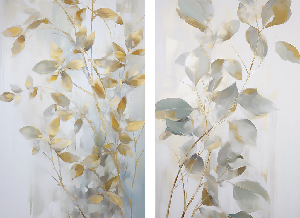 Folhas em luz suave — design completo