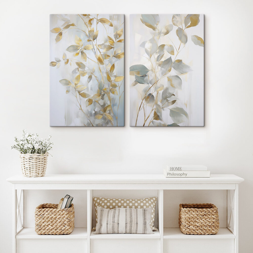 Folhas em luz suave — interior 1
