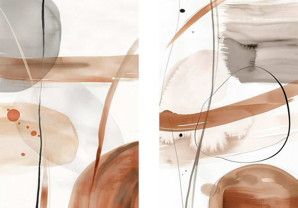 Arcos e manchas abstratas — design completo