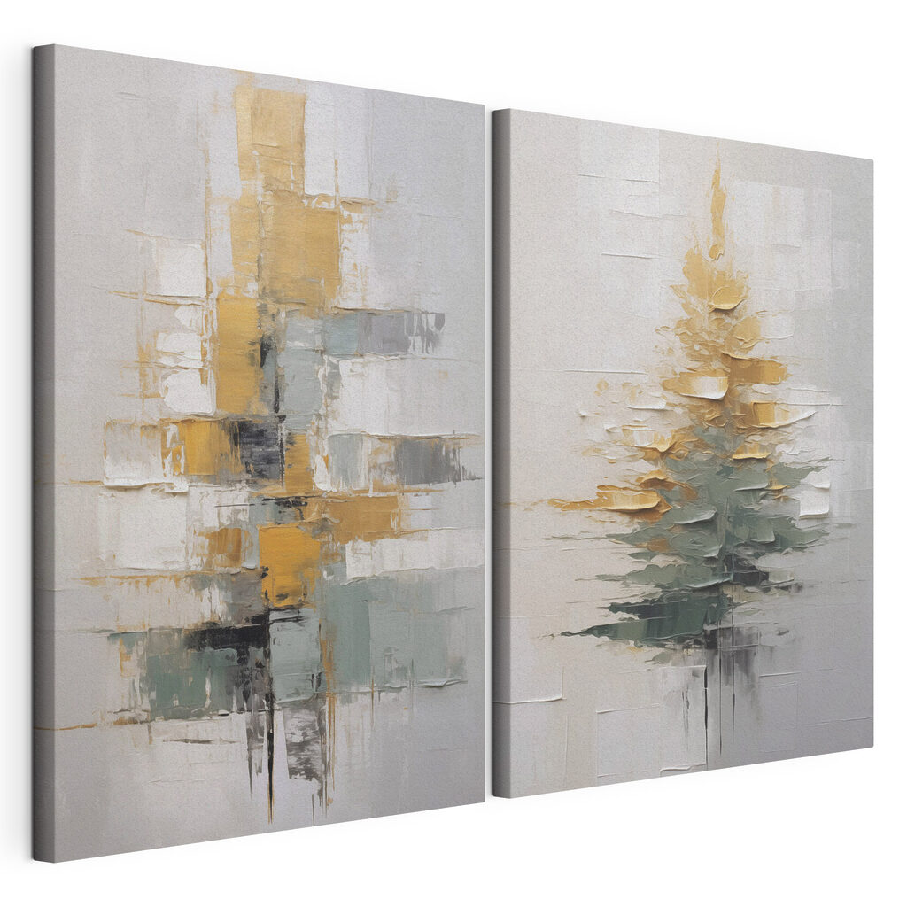 Árvore abstrata, tela esticada e borda contínua