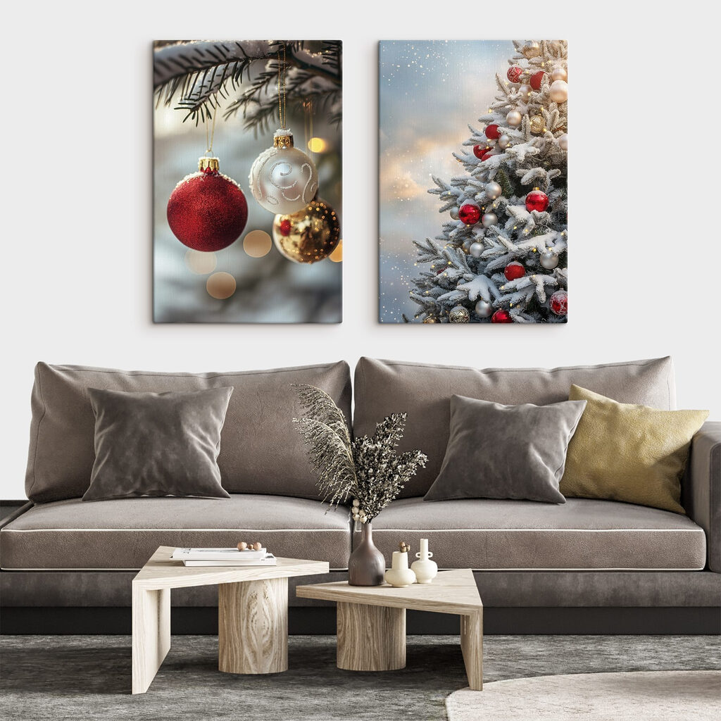 Enfeites de Natal num interior