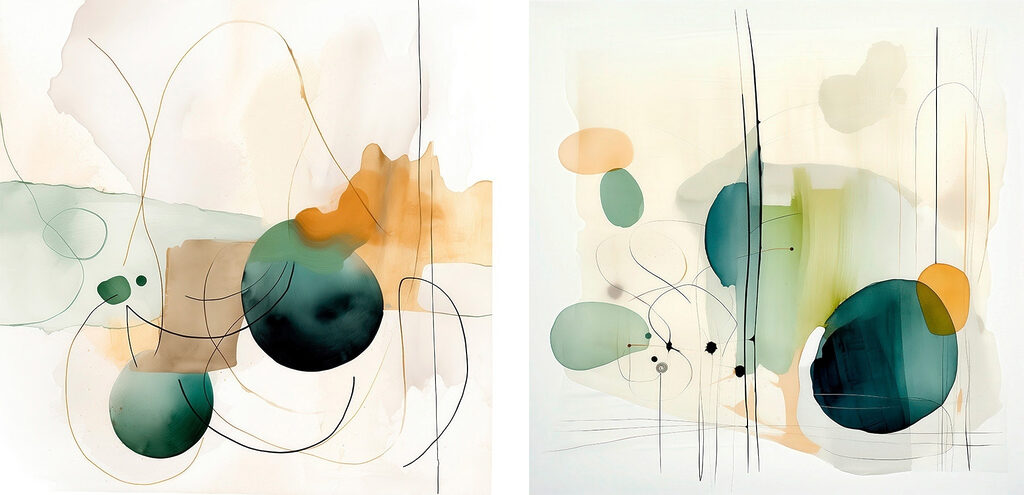 Linhas entre manchas — design completo