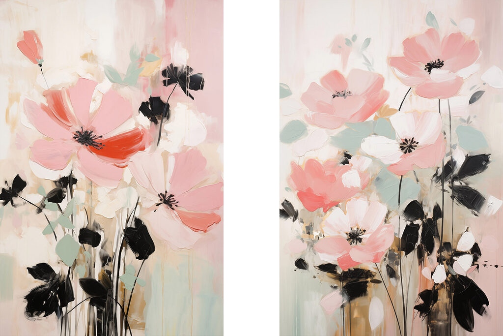 Campo de flores cor-de-rosa — design completo