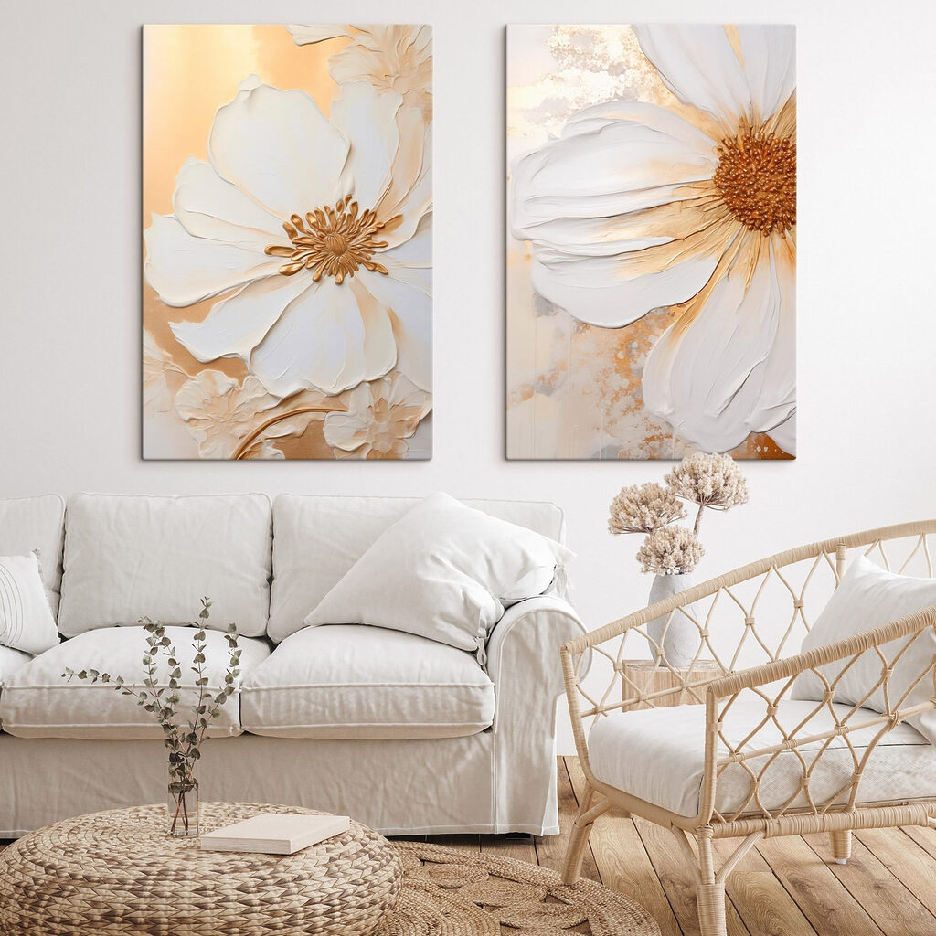 Flores com linhas douradas — interior 1