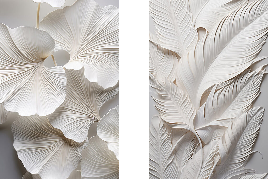 Folhas e linhas finas — design completo