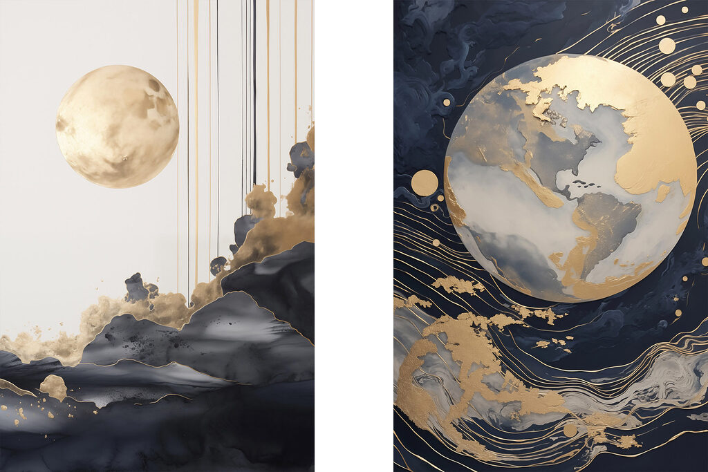 Lua e planeta — design completo