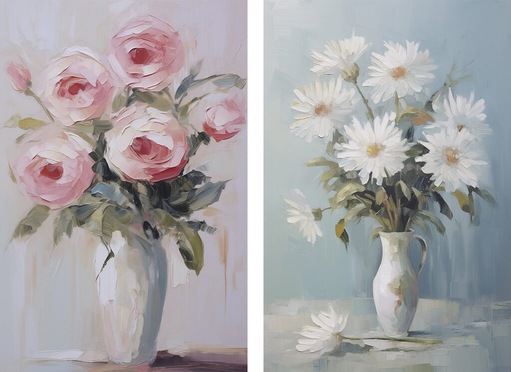 Rosas e margaridas — design completo