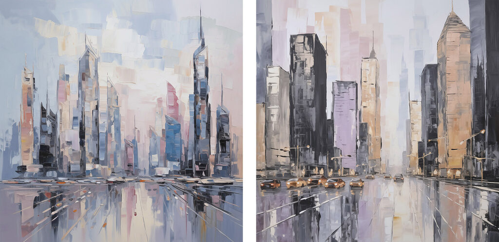 Cidade refletida — design completo