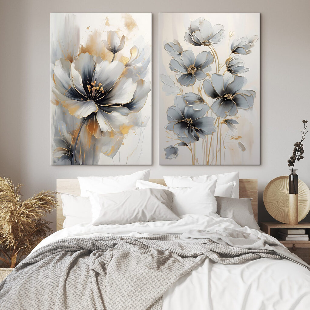 Flores em cinzento suave — interior 2