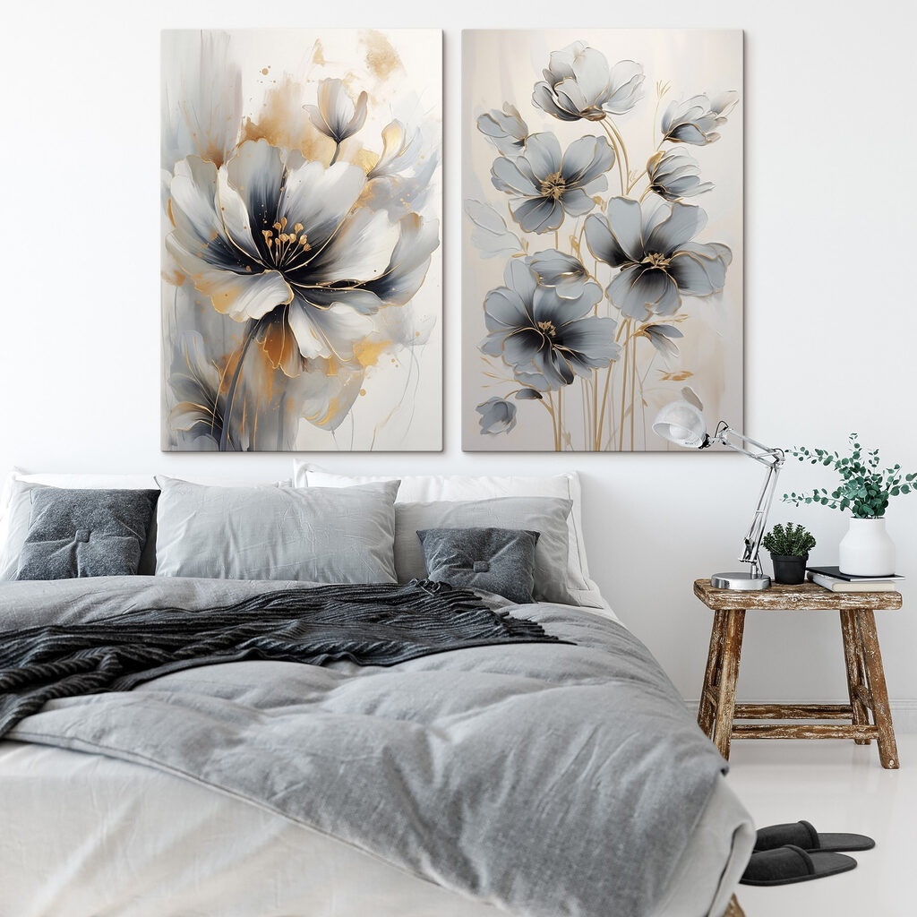 Flores em cinzento suave — interior 1