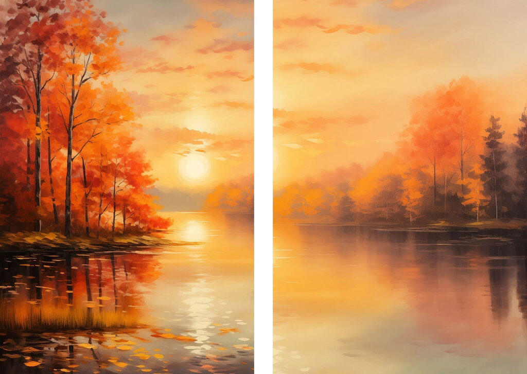 Entardecer junto ao lago — design completo