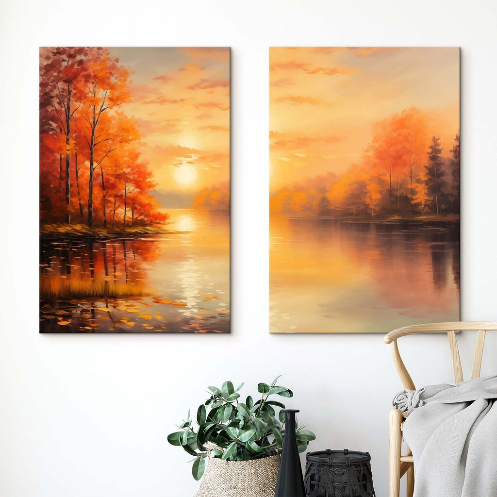 Entardecer junto ao lago — interior 1