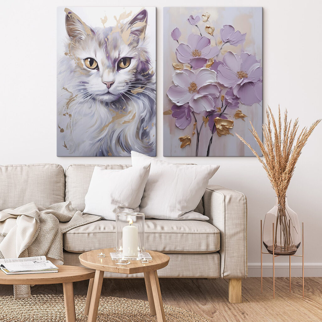 Gato e flores — interior 1