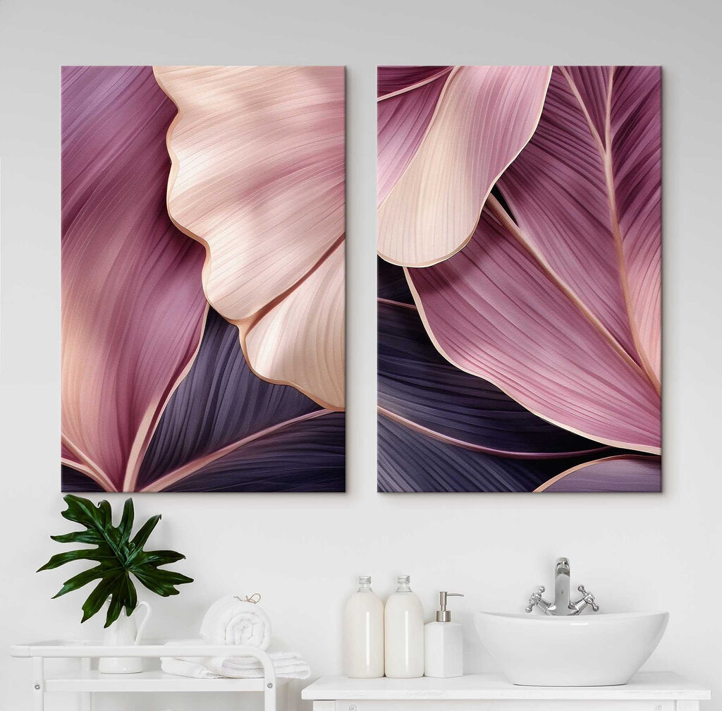 Folhas em tons rosados — interior 2