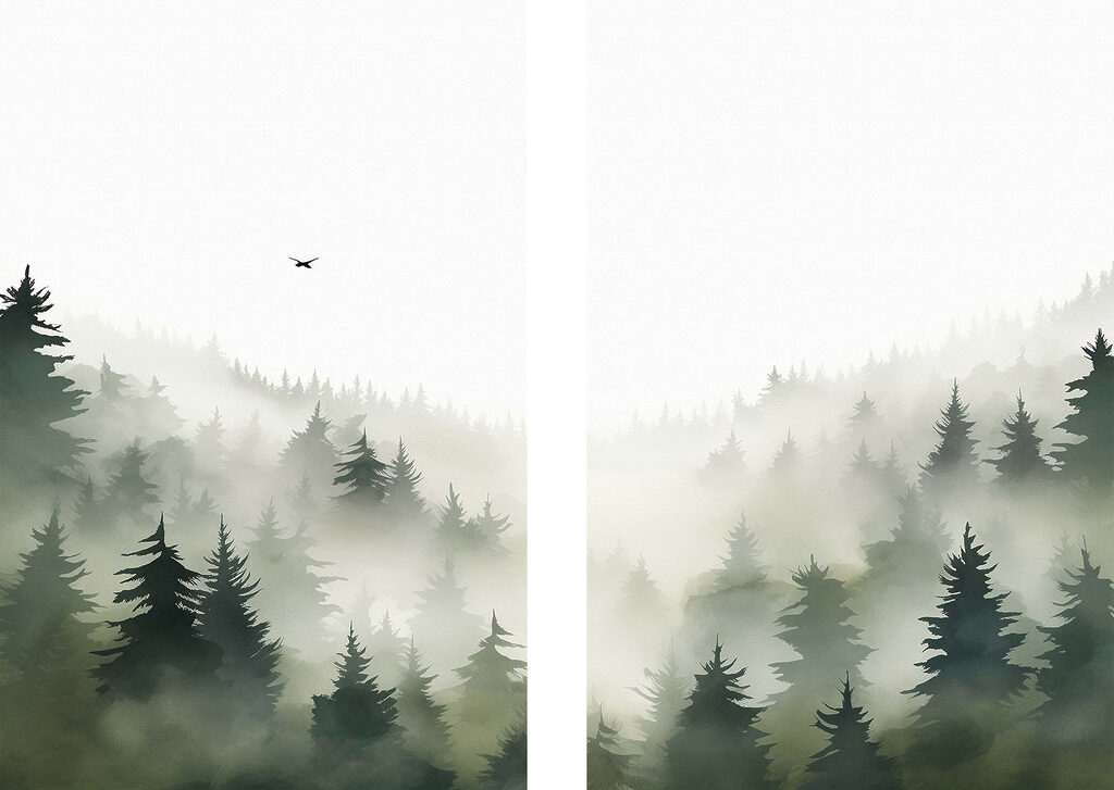 Pássaro sobre o bosque — design completo