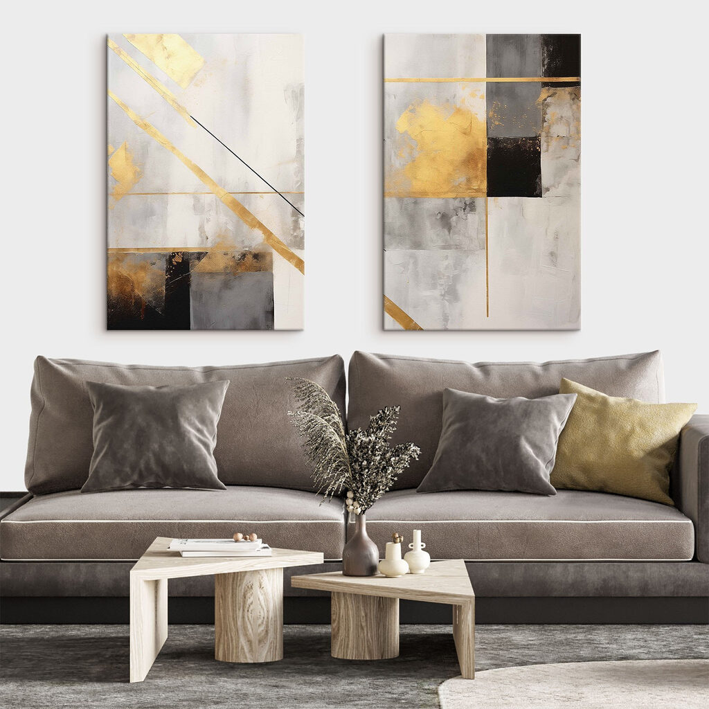 Linhas douradas abstratas — interior 2
