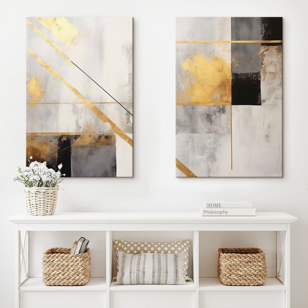 Linhas douradas abstratas — interior 1