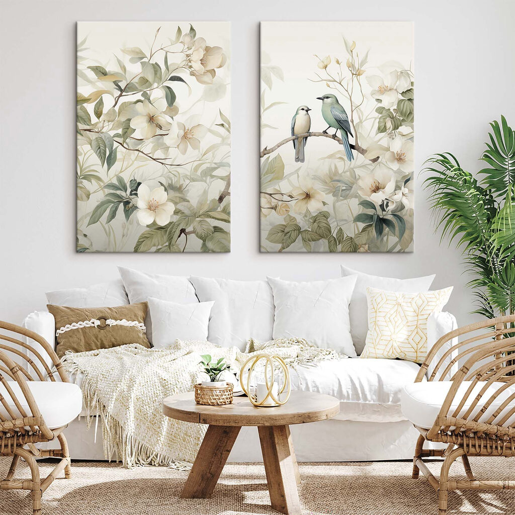 Pássaros entre flores — interior 2
