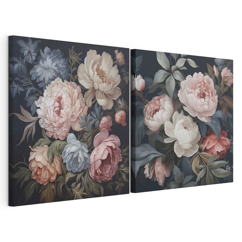 Elegância floral suave, tela esticada e borda contínua