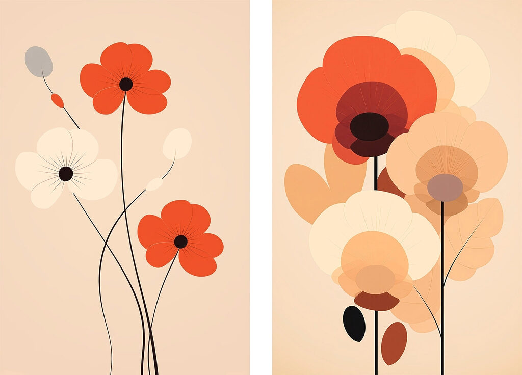 Algumas flores coloridas — design completo