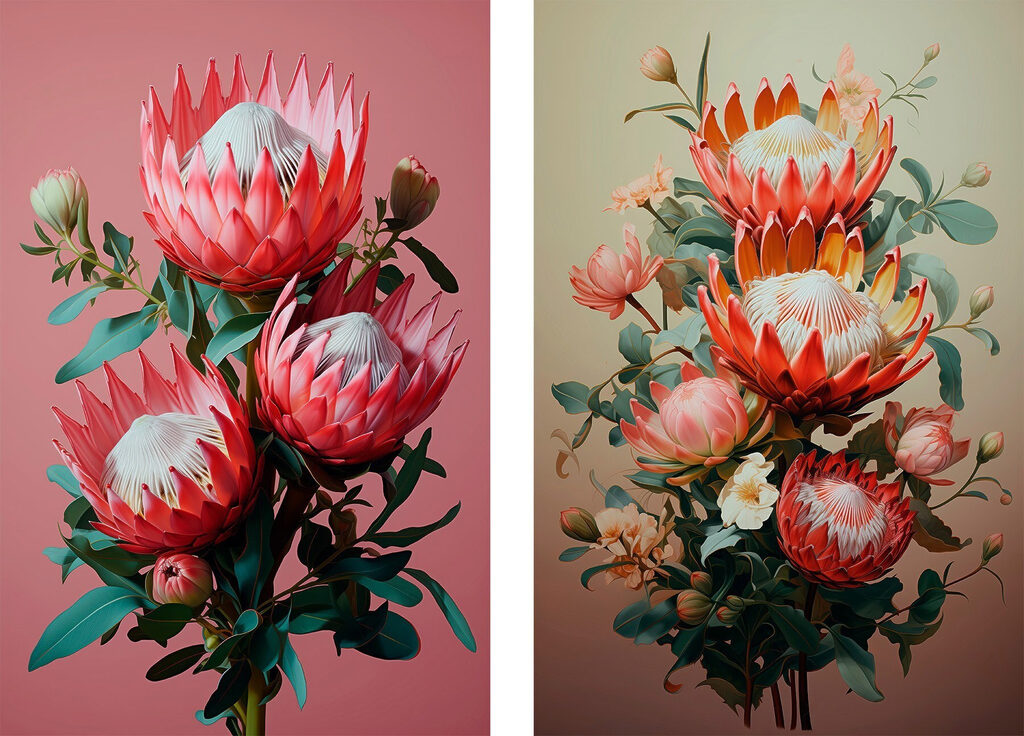 Colagem de flores — design completo