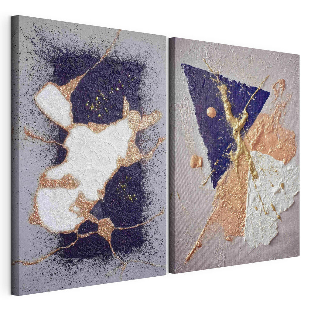 Formas abstratas contrastantes, tela esticada e borda contínua