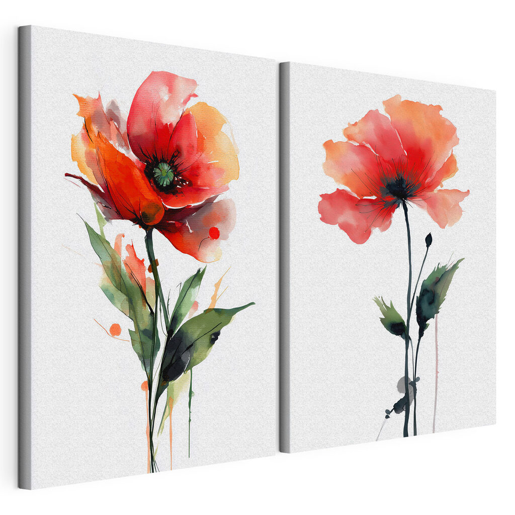 Flores vivas e graciosas, tela esticada e borda contínua