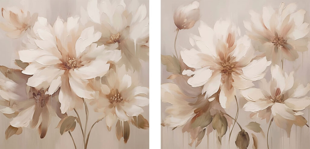 Flores sobre fundo bege — design completo