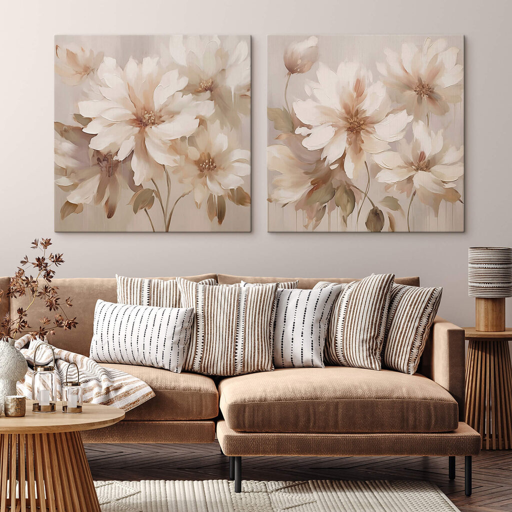 Flores sobre fundo bege — interior 1