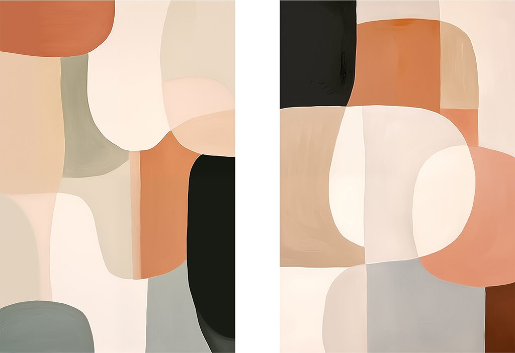 Formas abstratas calmas — design completo