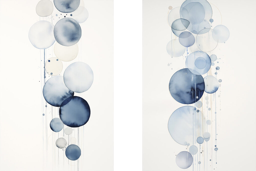 Círculos e gotas — design completo