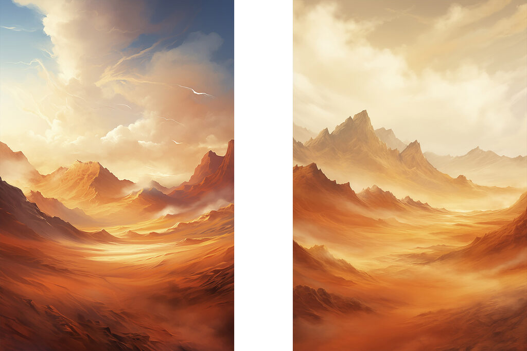 Dunas e montanhas — design completo