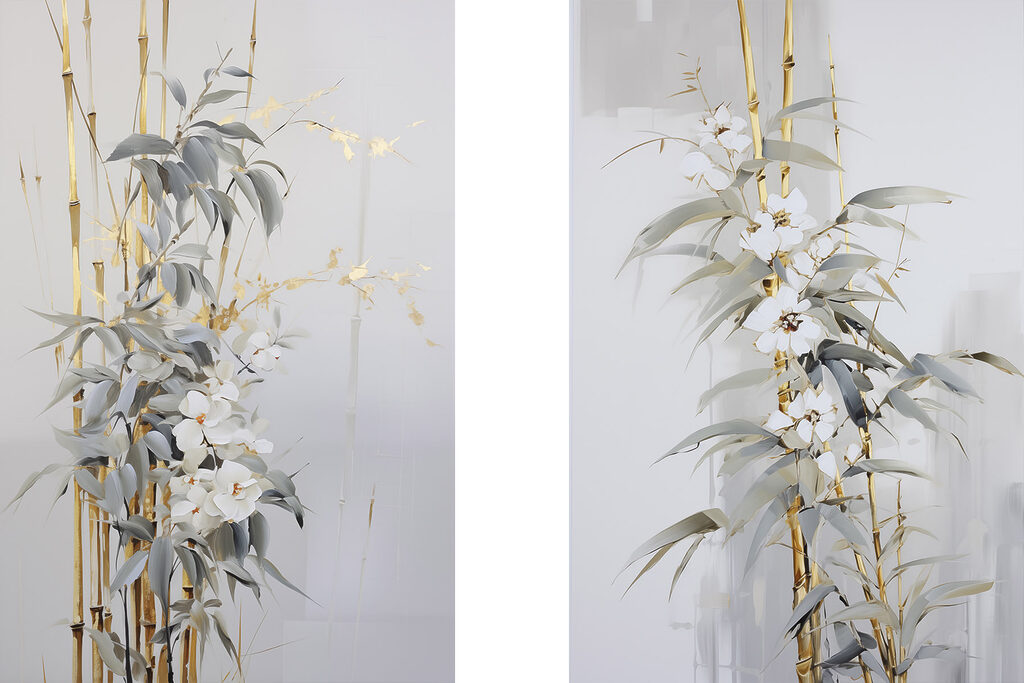 Bambu em flor — design completo