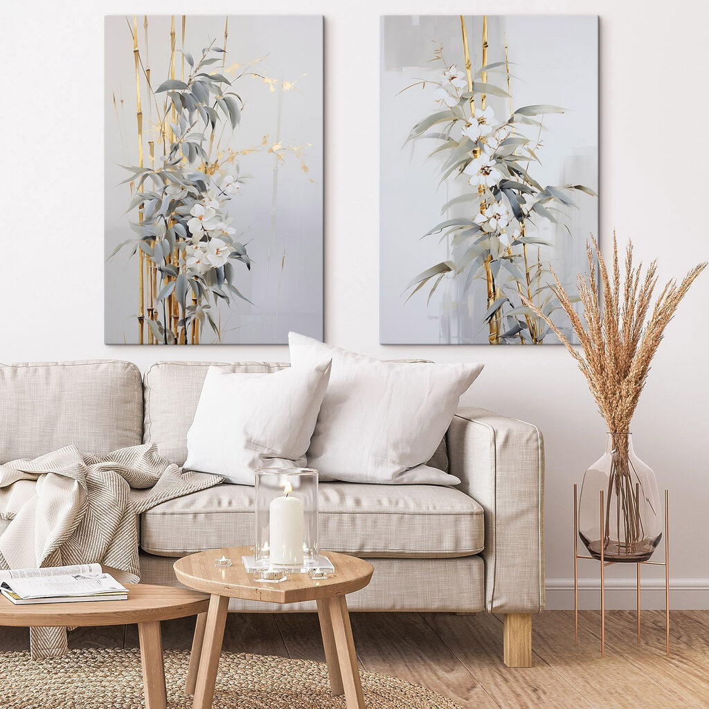 Bambu em flor num interior