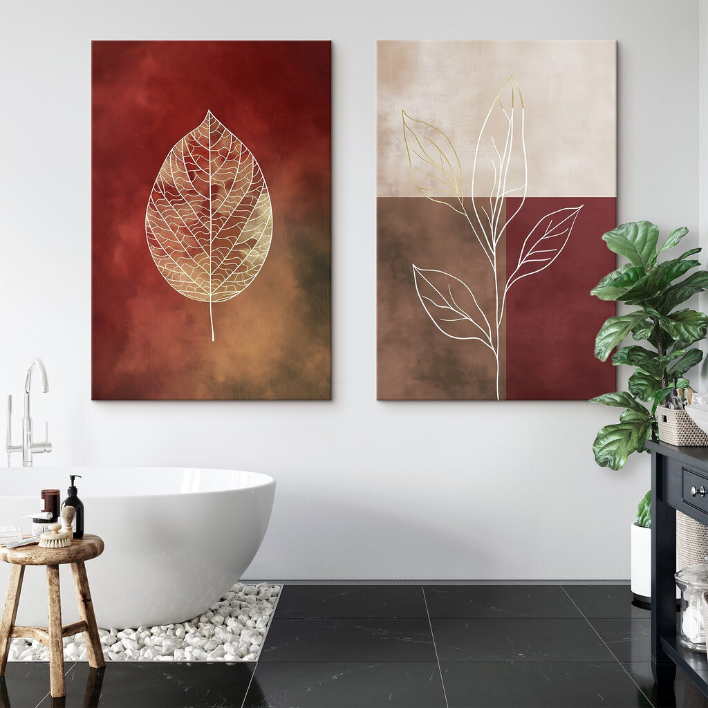 Folhas em tons quentes — interior 2