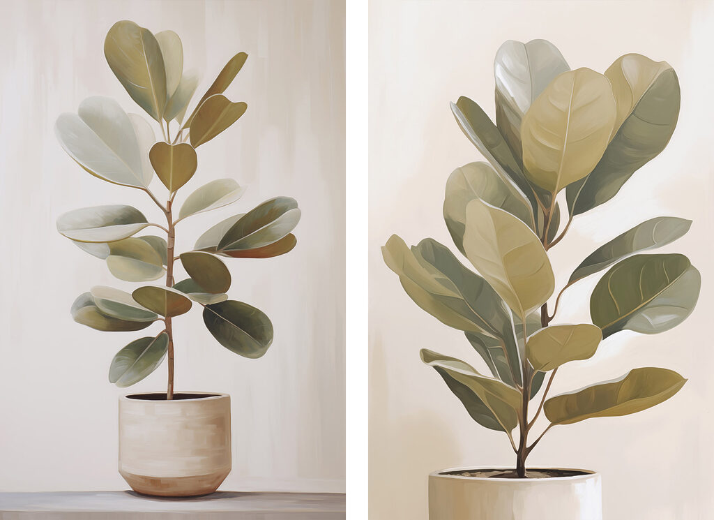 Planta num vaso branco — design completo