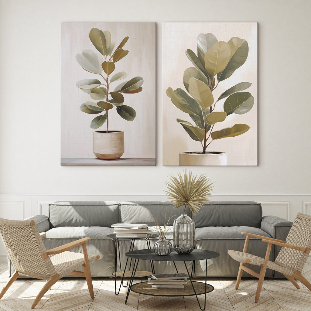 Planta num vaso branco — interior 2