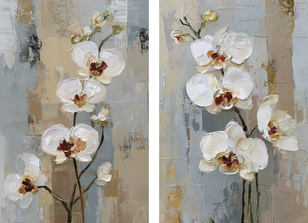 Pintura de flores brancas — design completo