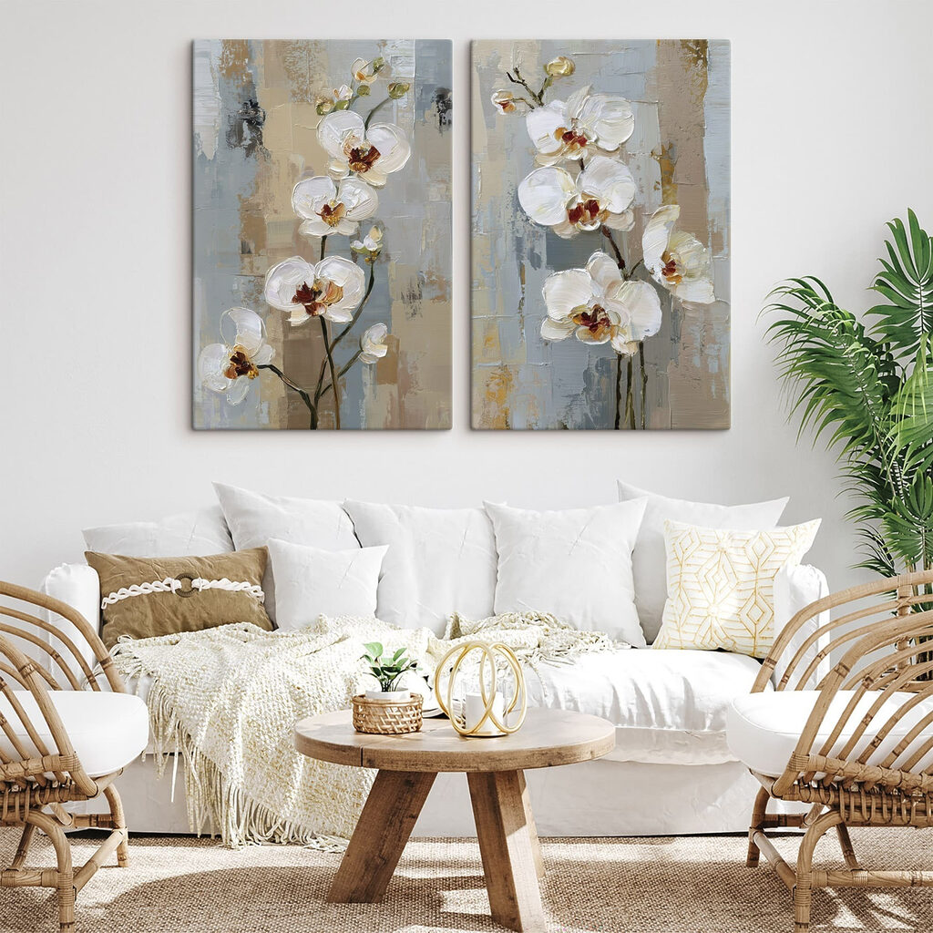 Pintura de flores brancas — interior 1