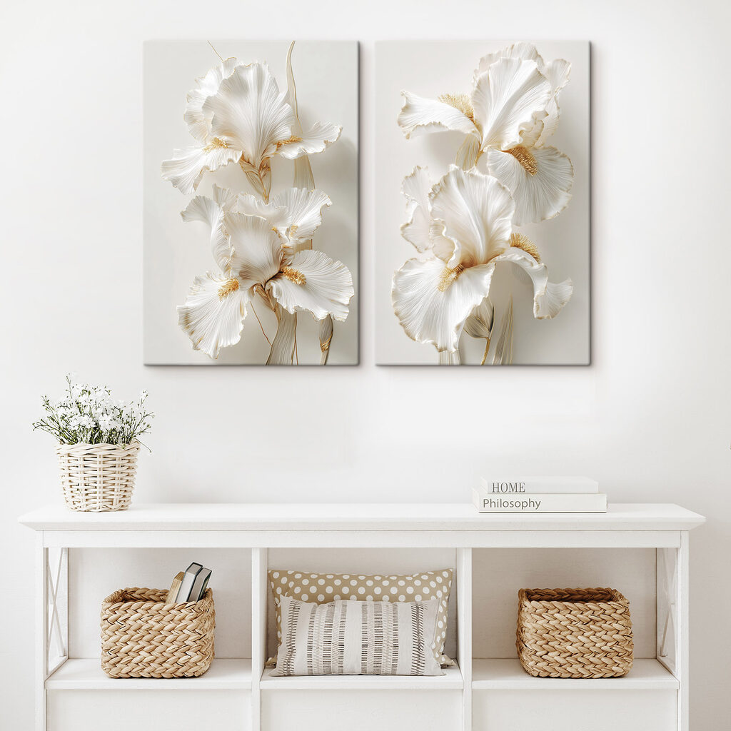 Flores brancas com pregas — interior 2