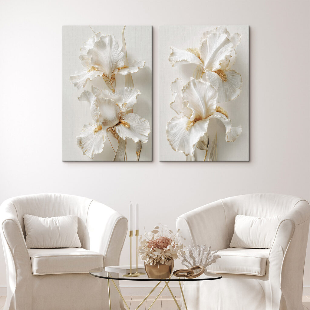 Flores brancas com pregas — interior 1