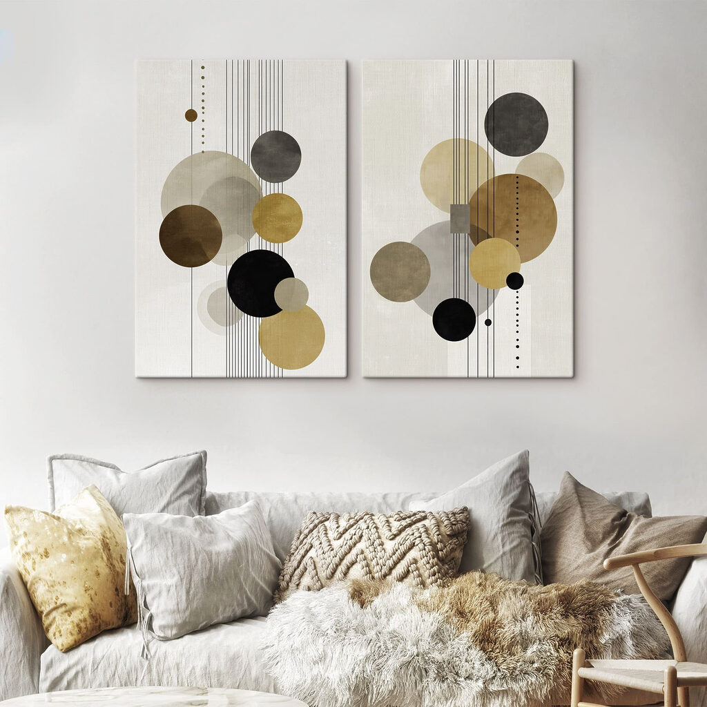 Círculos verticais e linhas — interior 1