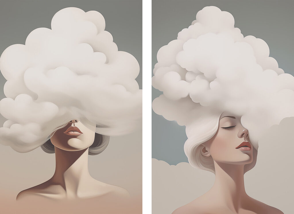 Cabeça nas nuvens — design completo