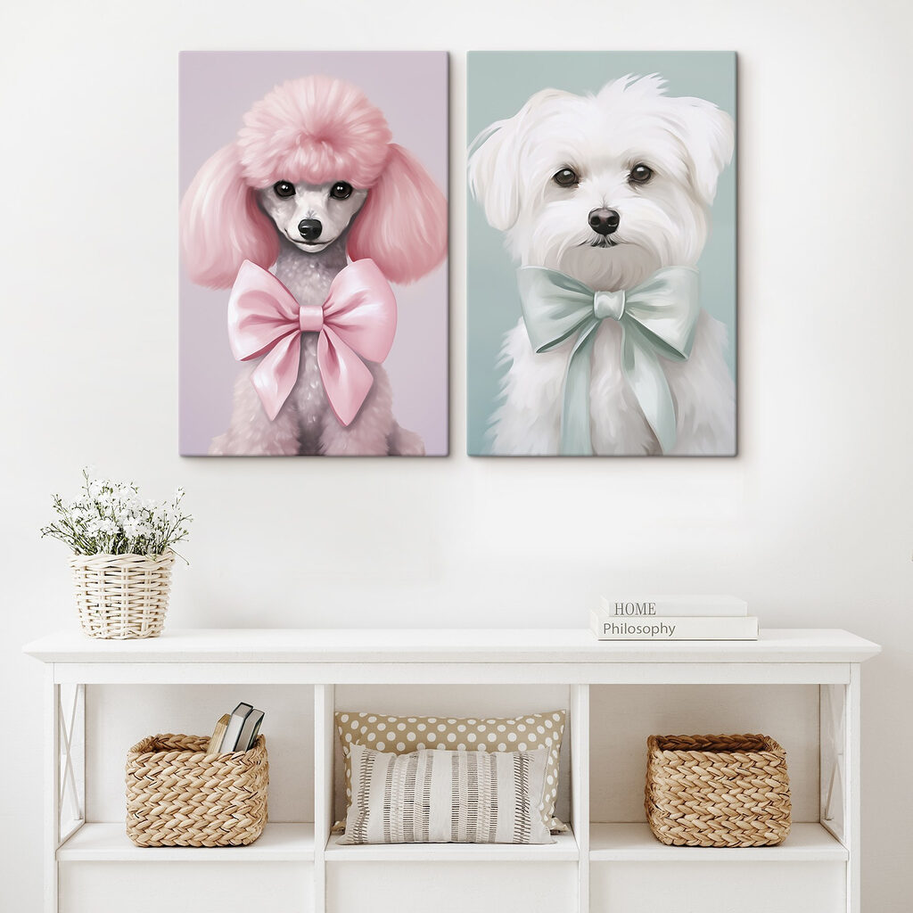 Cão de pelo rosa — interior 1