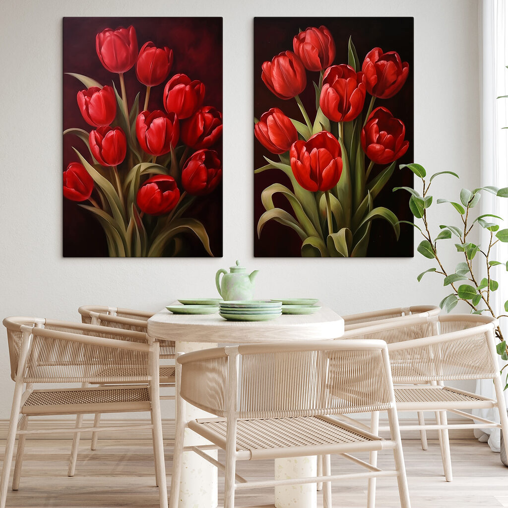 Tulipas vermelhas em flor — interior 2