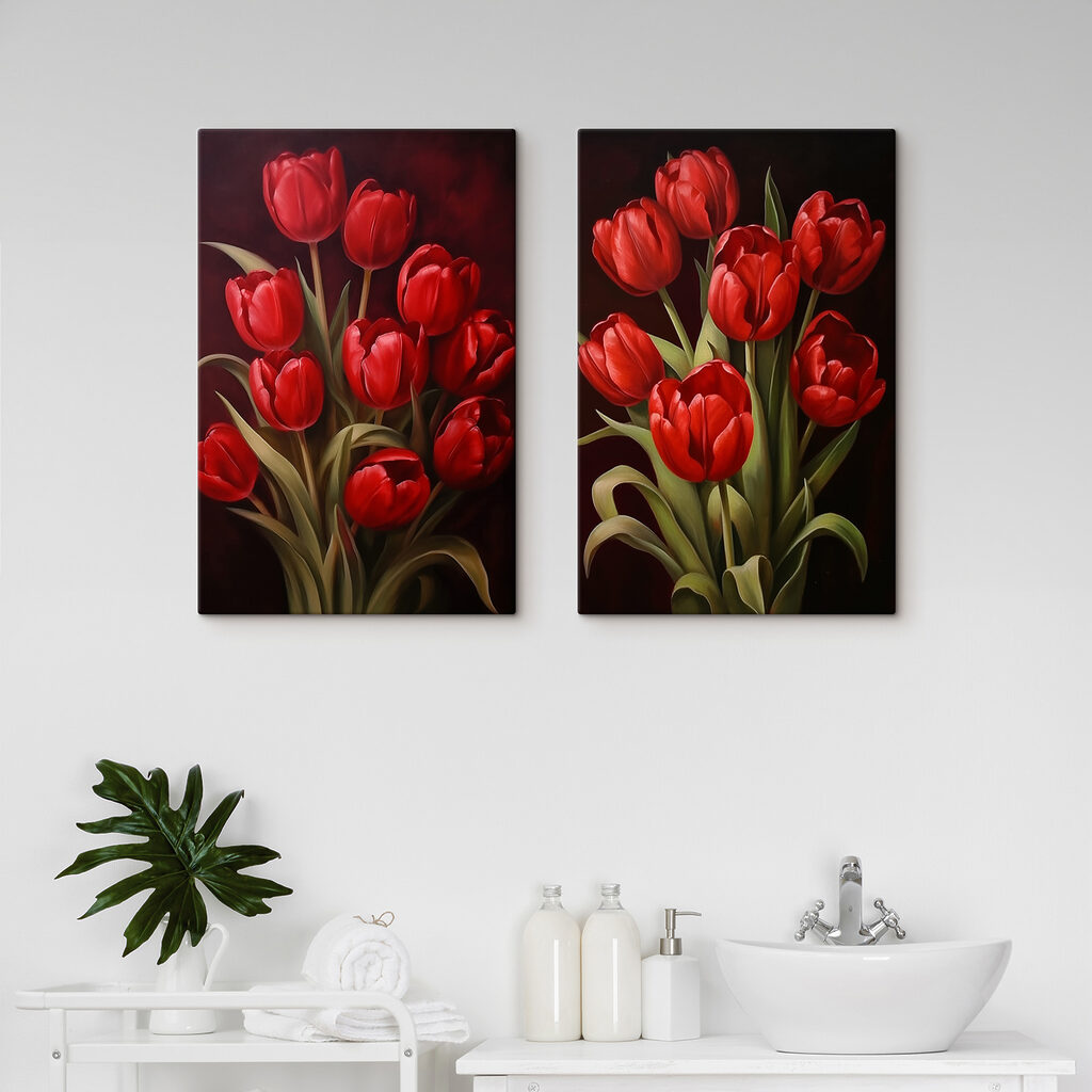 Tulipas vermelhas em flor — interior 1