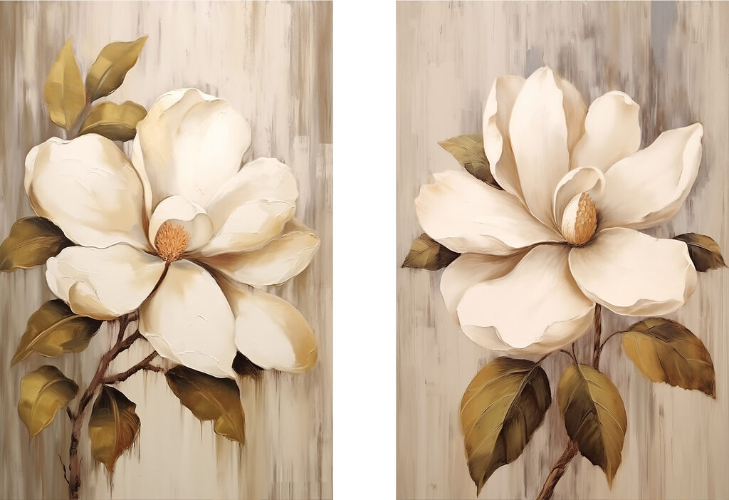 Flores sobre madeira — design completo