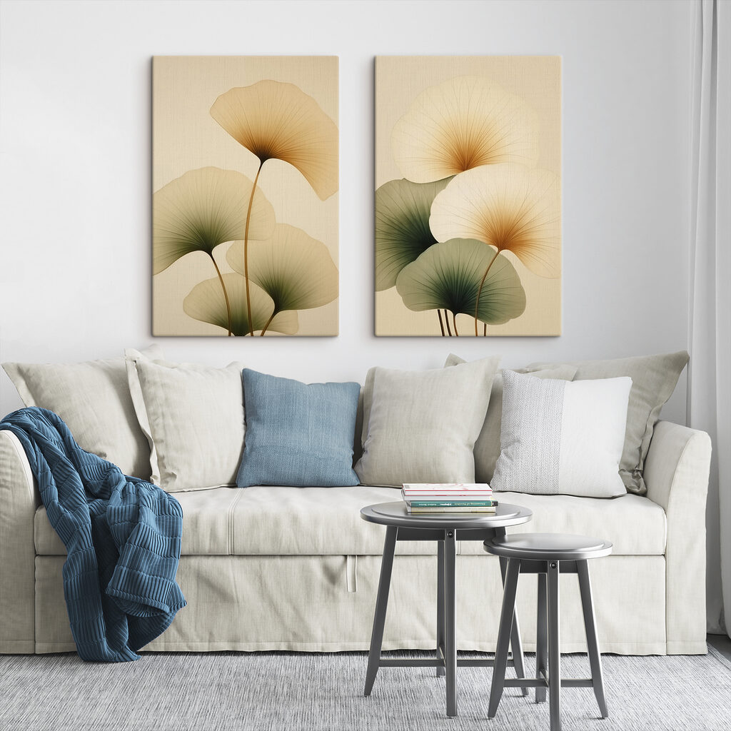 Caules finos e leques — interior 2